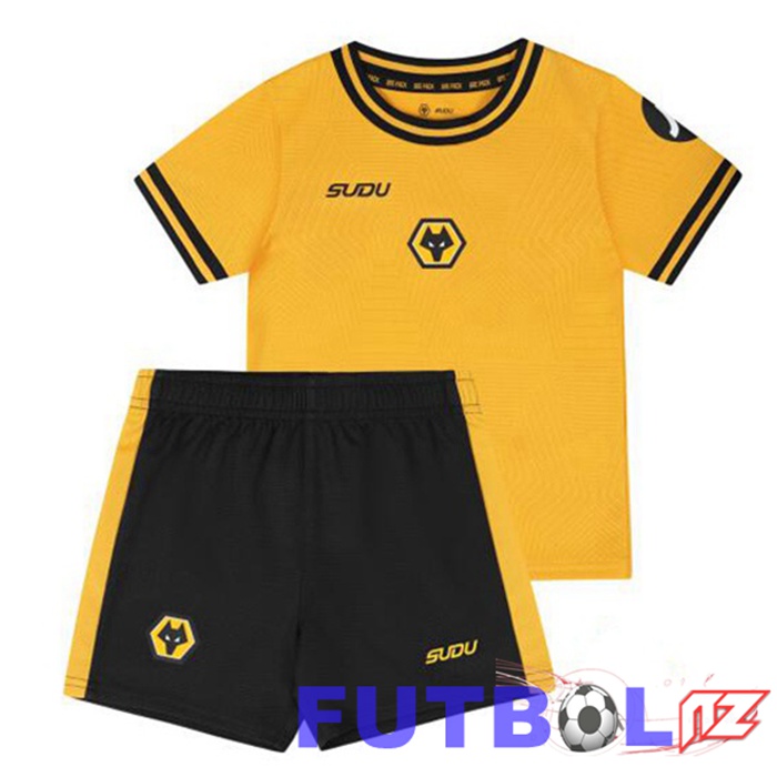 Camisetas De Futbol Wolves Ninos Primera Amarillo 2024/2025