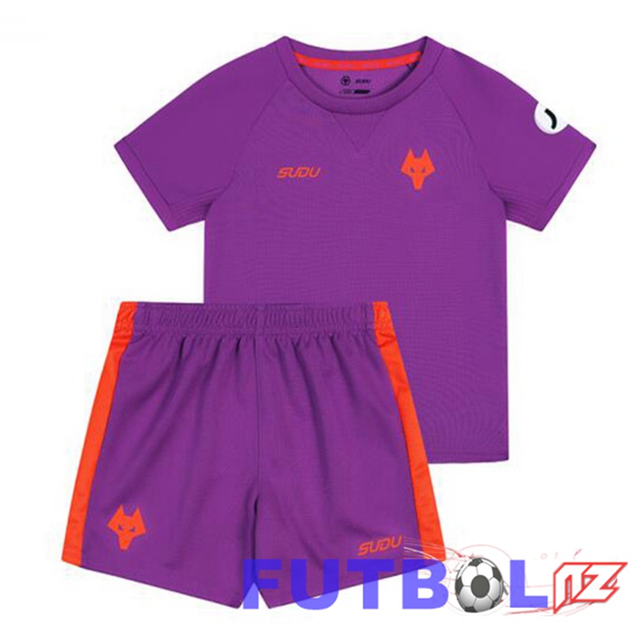 Camisetas De Futbol Wolves Ninos Tercera Púrpura 2024/2025