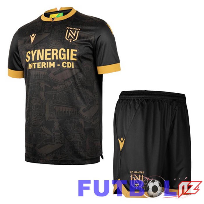 Camisetas De Futbol FC Nantes Ninos Segunda Negro 2024/2025