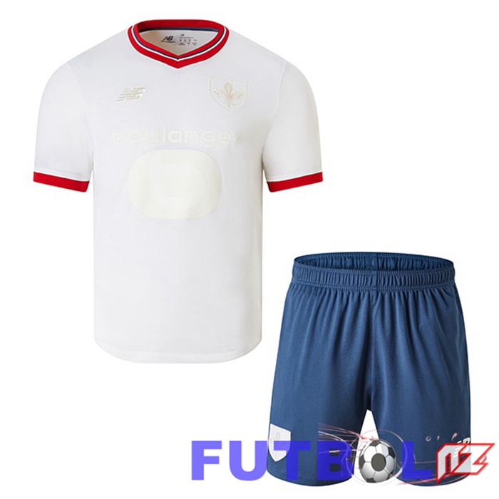 Camisetas De Futbol Lille OSC Ninos Édition 80e Anniversaire Blanco 2024/2025