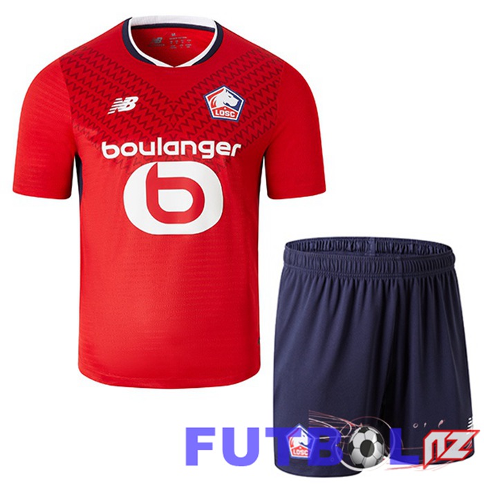 Camisetas De Futbol Lille OSC Ninos Primera Rojo 2024/2025