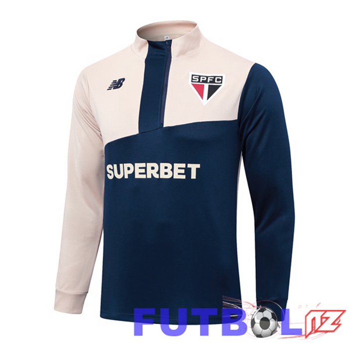 Sudadera De Entrenamiento Sao Paulo FC Azul Real Amarillo 2024/2025 Sudadera De Entrenamiento Sao Paulo FC Azul Real Amarillo 2024/2025