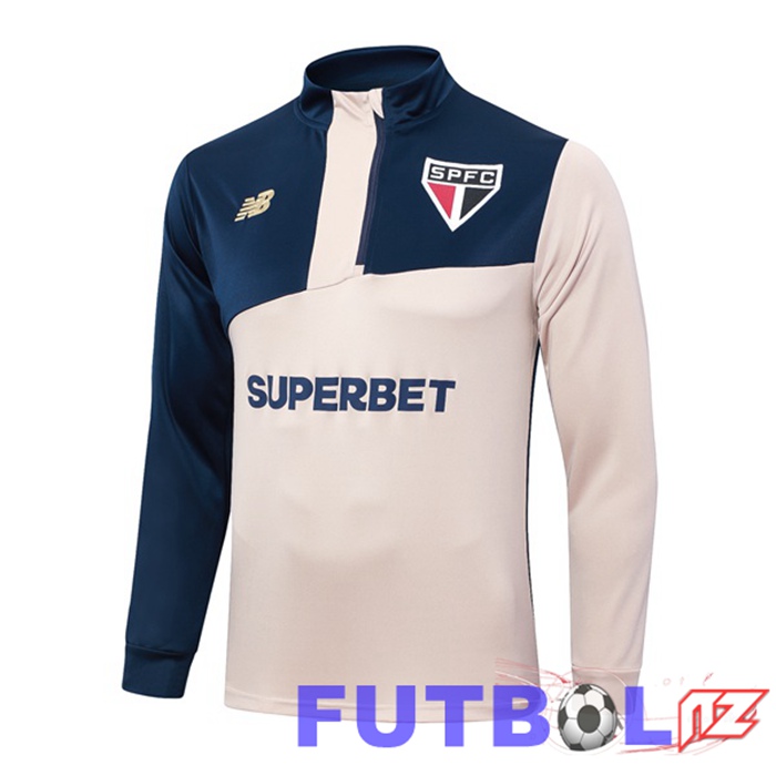 Sudadera De Entrenamiento Sao Paulo FC Amarillo Azul Real 2024/2025 Sudadera De Entrenamiento Sao Paulo FC Amarillo Azul Real 2024/2025