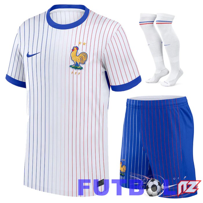 Camisetas De Futbol Francia Segunda (Cortoss + Calcetines) UEFA Euro 2024