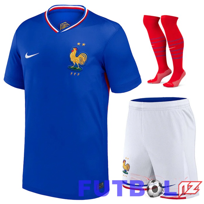 Camisetas De Futbol Francia Primera (Cortoss + Calcetines) UEFA Euro 2024