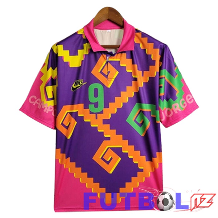 Camisetas De Futbol México Retro Portero Púrpura/Rosa