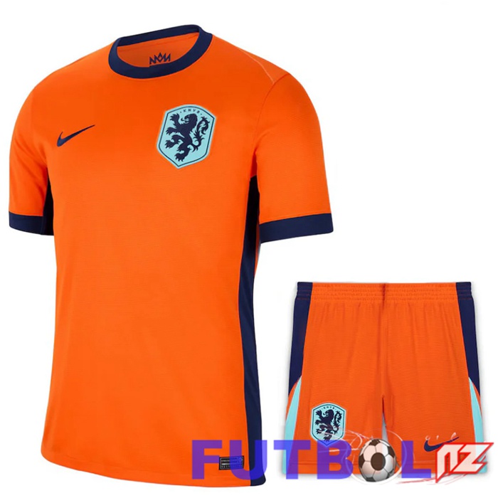 Camisetas De Futbol Países Bajos Segunda + Cortos UEFA Euro 2024