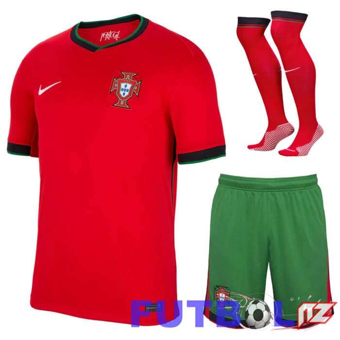 Camisetas De Futbol Portugal Primera (Cortoss + Calcetines) UEFA Euro 2024