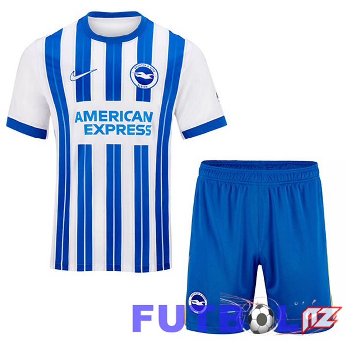Camisetas De Futbol FC Brighton Ninos Primera Azul Blanco 2024/2025