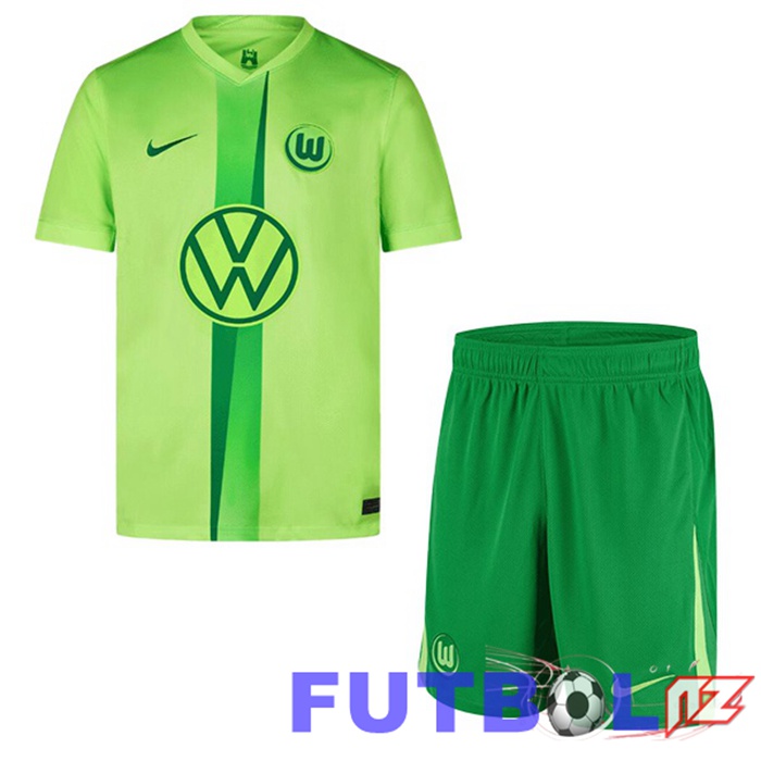 Camisetas De Futbol Vfl Wolfsburg Ninos Primera Verde 2024/2025 Camisetas De Futbol Vfl Wolfsburg Ninos Primera Verde 2024/2025