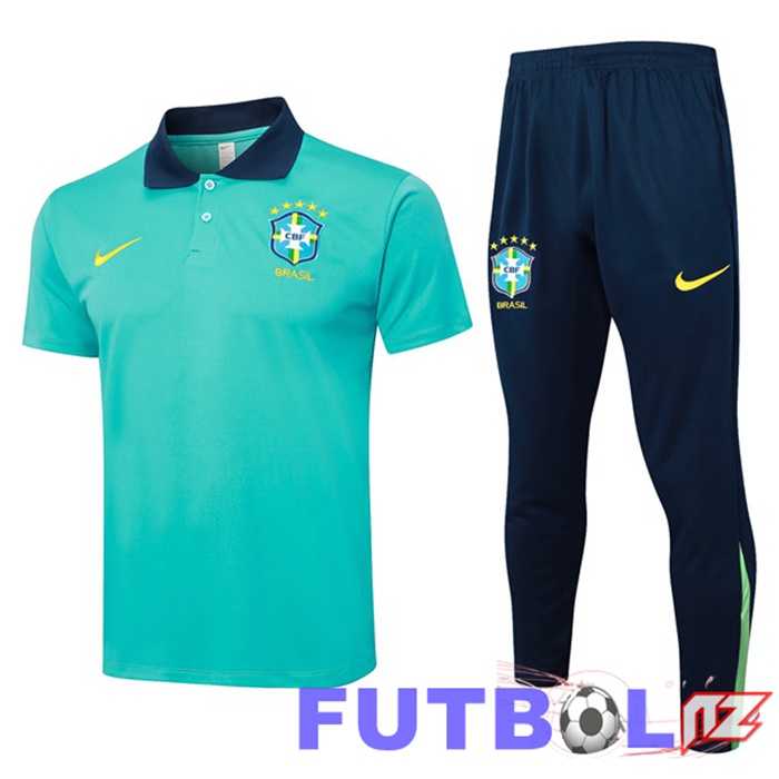 Camiseta Polo Brasil + Pantalones Verde 2024/2025