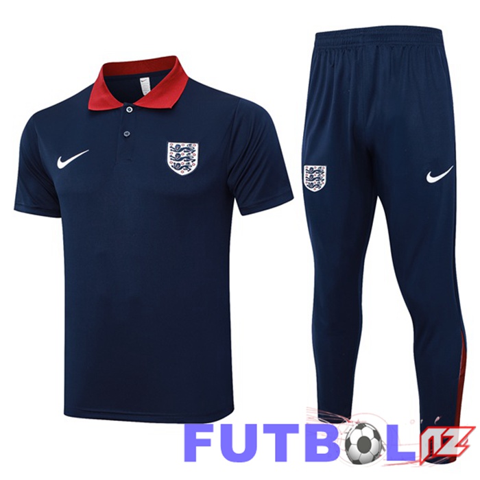 Camiseta Polo Inglaterra + Pantalones Azul Real 2024/2025