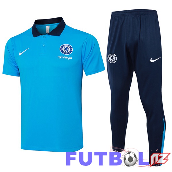 Camiseta Polo Chelsea + Pantalones Azul 2024/2025