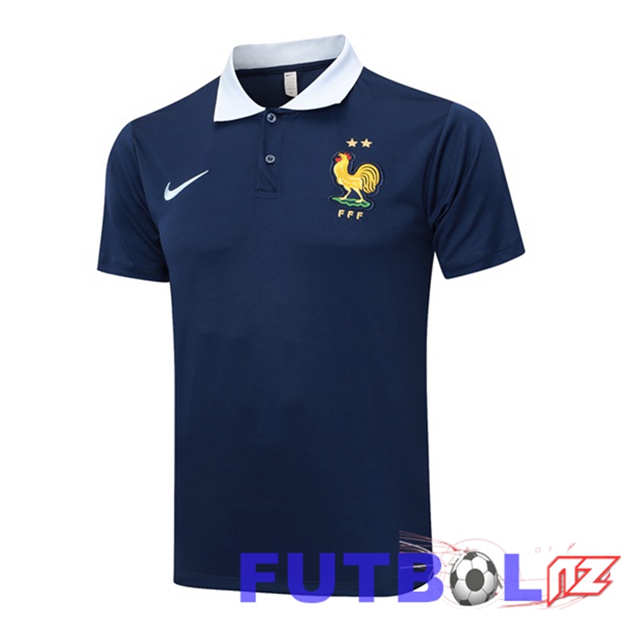 Camiseta Polo Francia Azul Real 2024/2025