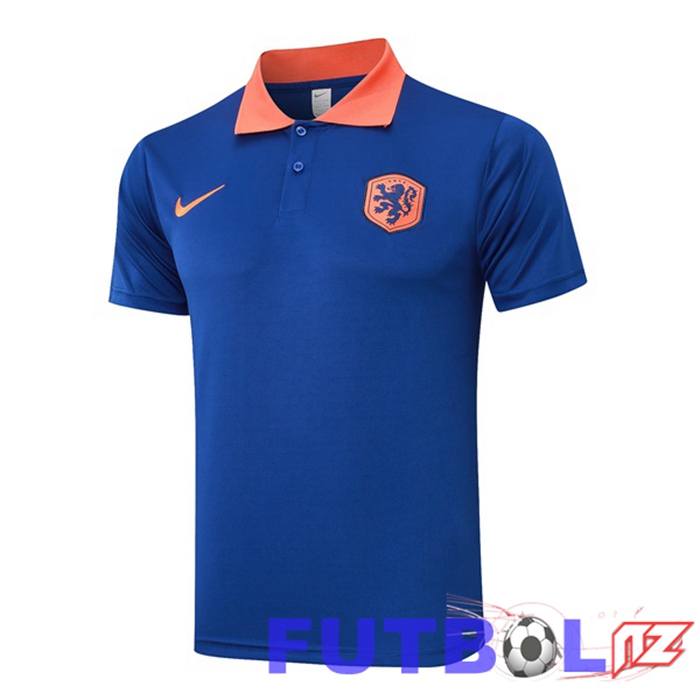 Camiseta Polo Países Bajos Azul 2024/2025 Camiseta Polo Países Bajos Azul 2024/2025