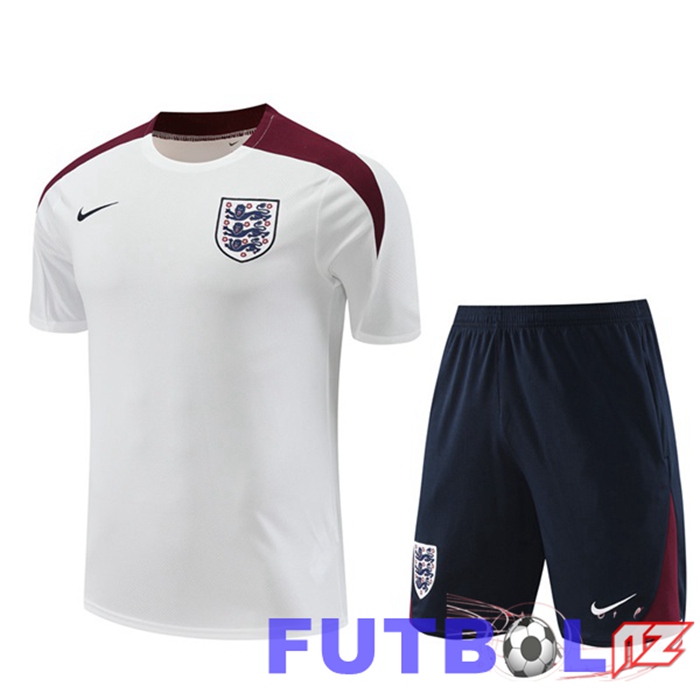 Camiseta Entrenamiento Inglaterra + Cortos Blanco 2024/2025