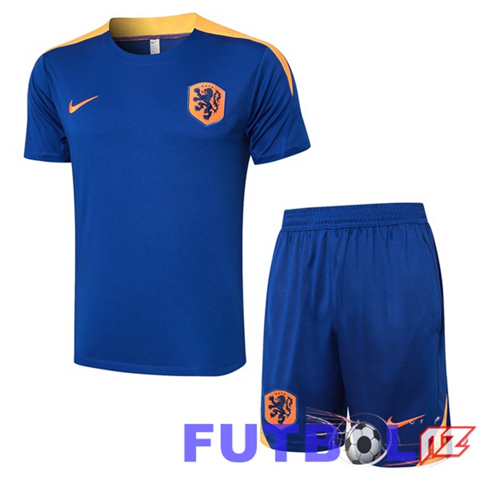 Camiseta Entrenamiento Países Bajos + Cortos Azul Real 2024/2025