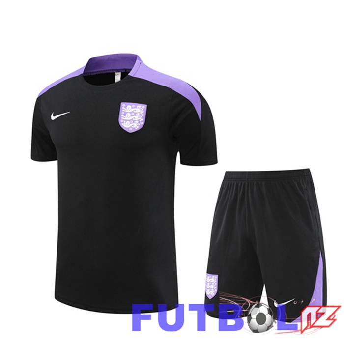 Camiseta Entrenamiento Inglaterra + Cortos Negro 2024/2025