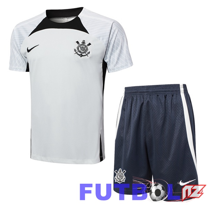 Camiseta Entrenamiento Corinthians + Cortos Gris 2024/2025