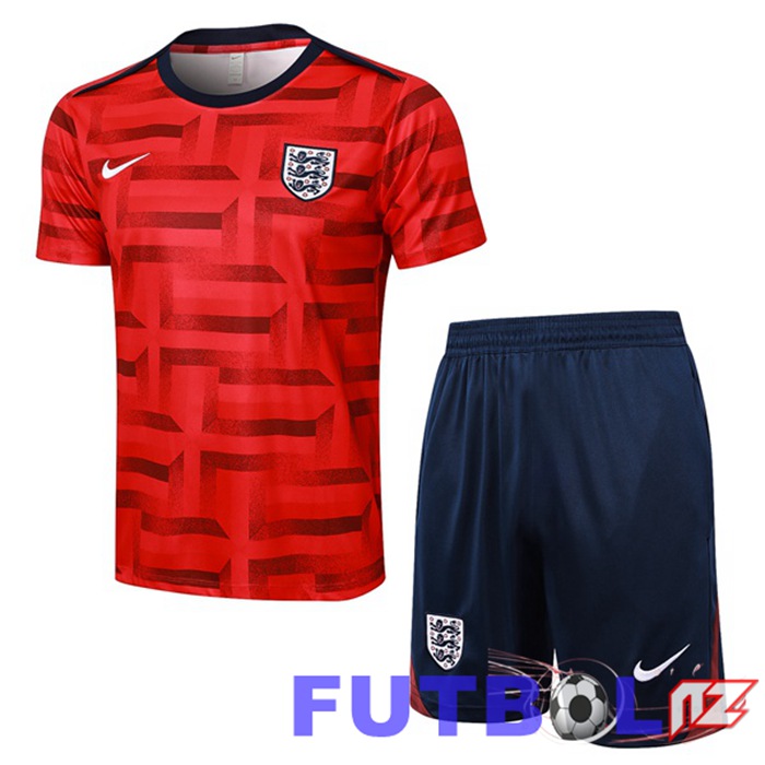 Camiseta Entrenamiento Inglaterra + Cortos Rojo 2024/2025