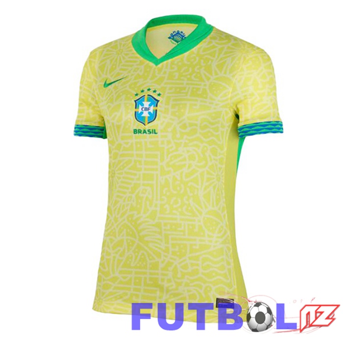 Camiseta Equipe Brasil Mujer Primera Amarillo 2024/2025 Camiseta Equipe Brasil Mujer Primera Amarillo 2024/2025