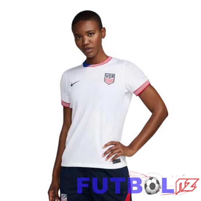 Camiseta Equipe Estados Unidos Mujer Primera Blanco 2024/2025 Camiseta Equipe Estados Unidos Mujer Primera Blanco 2024/2025