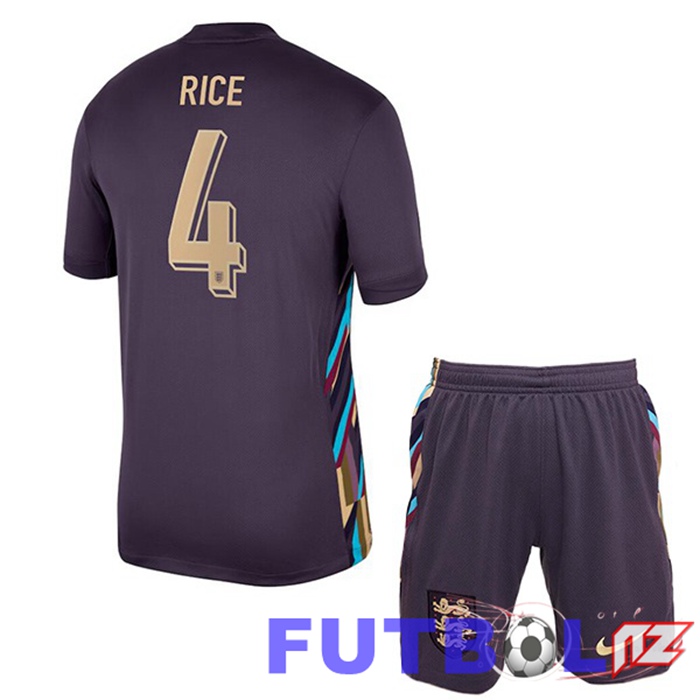 Camiseta Equipe Inglaterra (Rice 4) Ninos Segunda Púrpura 2024/2025