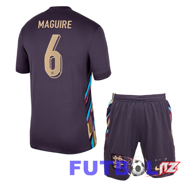 Camiseta Equipe Inglaterra (Maguire 6) Ninos Segunda Púrpura 2024/2025