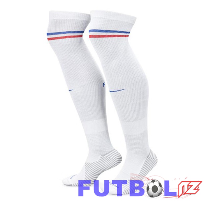 Calcetines De Futbol Francia Segunda Blanco 2024/2025