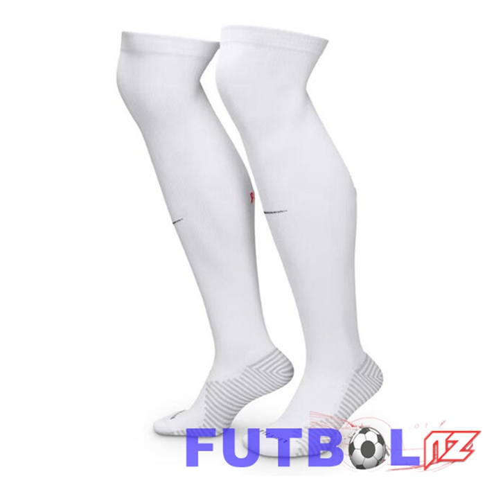 Calcetines De Futbol Paris PSG Segunda Blanco 2024/2025