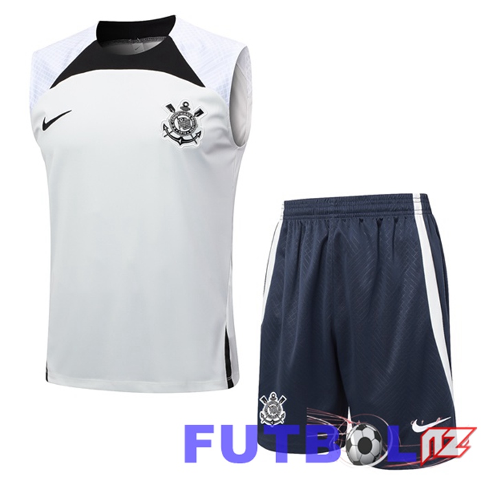 Chalecos Futbol Corinthians + Cortos Blanco 2024/2025