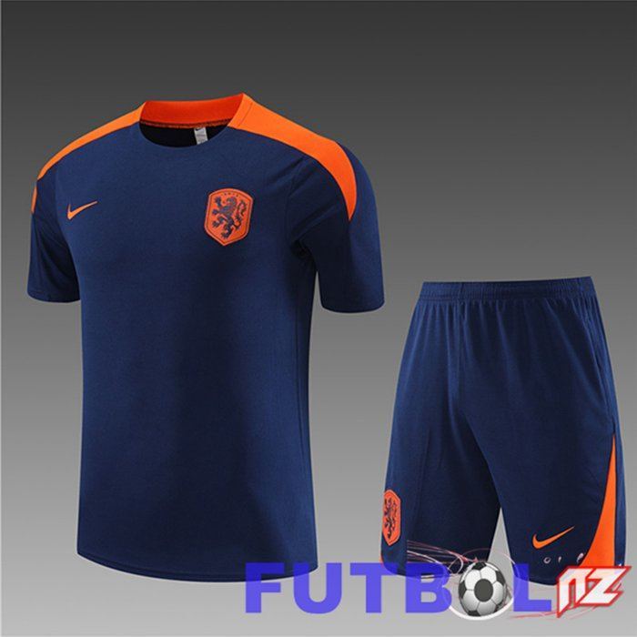Camiseta Entrenamiento + Cortos Países Bajos Ninos Azul Marino 2023/2024