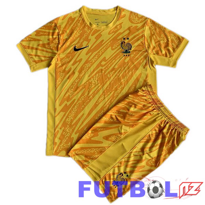 Camiseta Equipe Francia Ninos Portero Amarillo UEFA Euro 2024