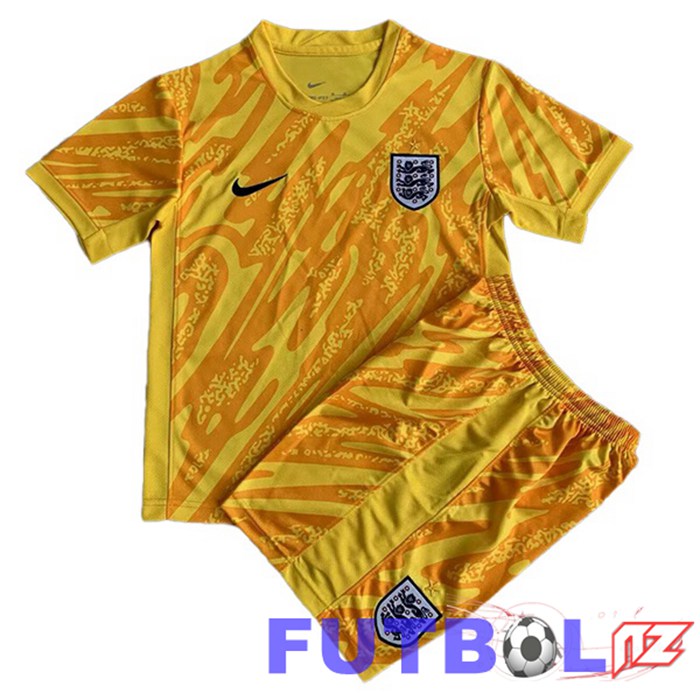 Camiseta Equipe Inglaterra Ninos Portero Amarillo UEFA Euro 2024