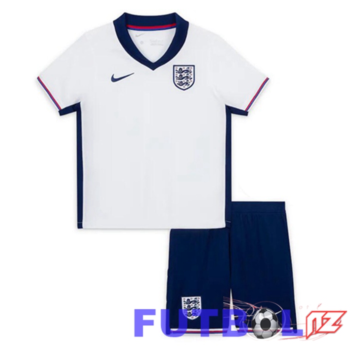Camiseta Equipe Inglaterra Ninos Primera Blanco UEFA Euro 2024