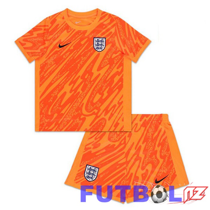 Camiseta Equipe Inglaterra Ninos Portero Naranja UEFA Euro 2024