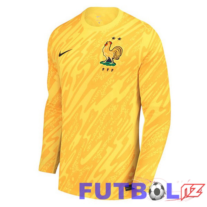 Camiseta Equipe Francia Portero Manga Larga Amarillo UEFA Euro 2024