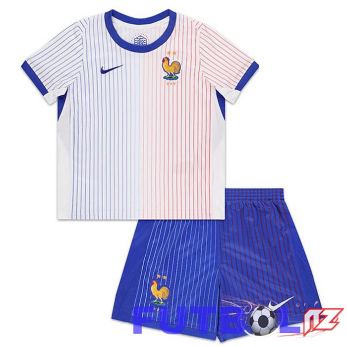 Camiseta Equipe Francia Ninos Segunda Blanco UEFA Euro 2024