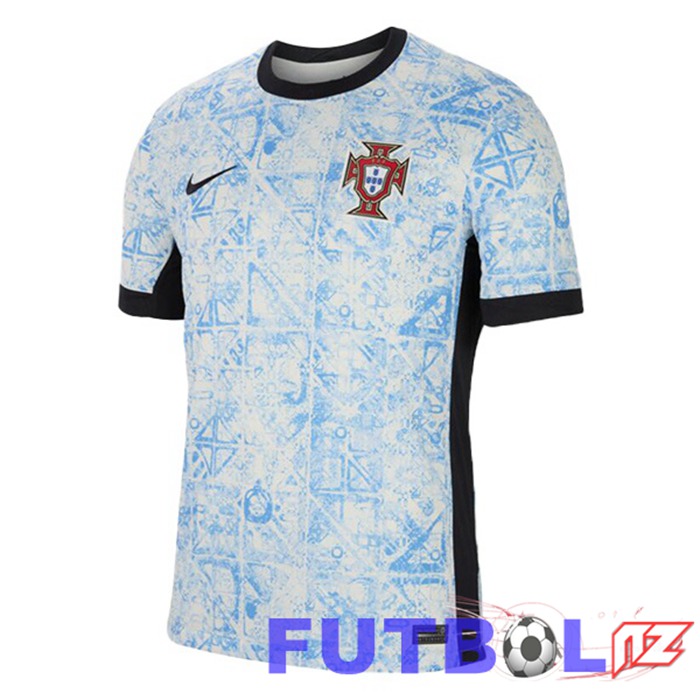 Camiseta Equipe Portugal Segunda Azul Blanco UEFA Euro 2024