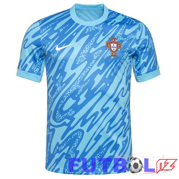 Camiseta Equipe Portugal Portero Azul UEFA Euro 2024