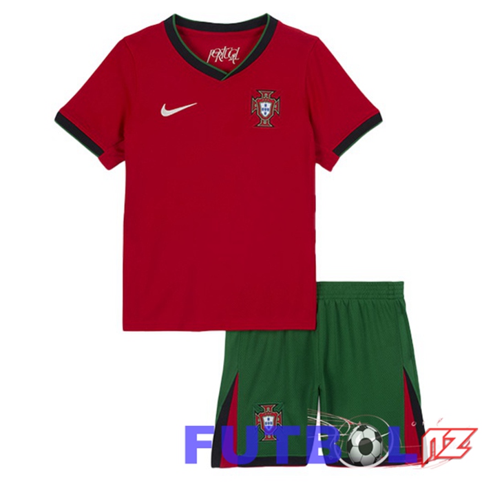 Camiseta Equipe Portugal Ninos Primera Rojo UEFA Euro 2024