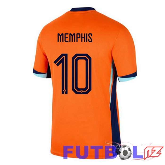Camiseta Equipe Países Bajos (MEMPHIS 10) Primera Naranja UEFA Euro 2024