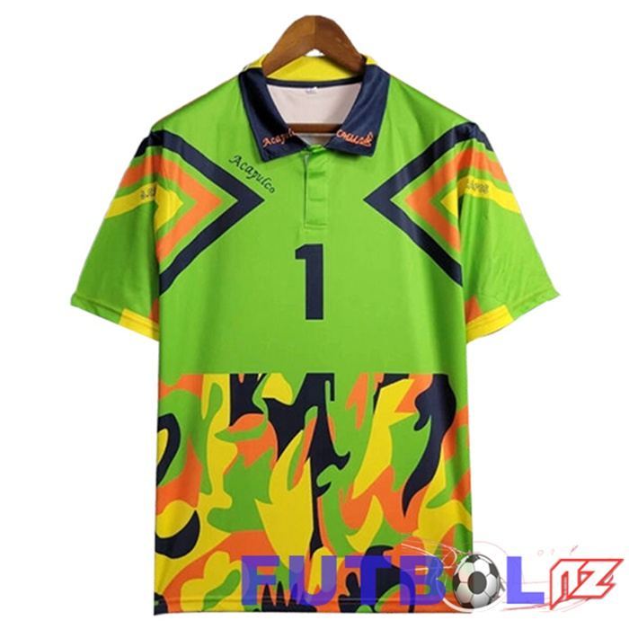Camisetas De Futbol México Retro Portero Verde/Amarillo