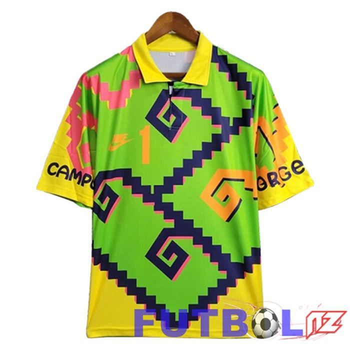 Camisetas De Futbol México Retro Portero Verde/Amarillo