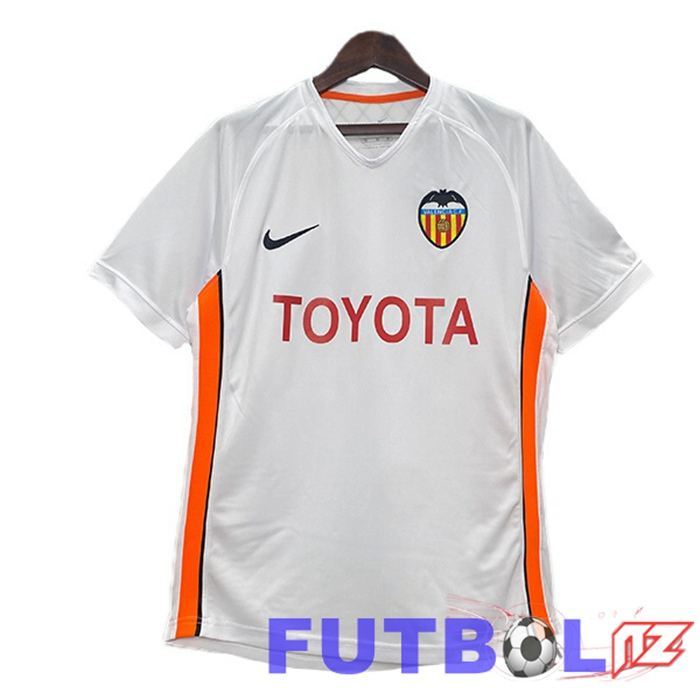 Camisetas De Futbol Valencia CF Retro Primera Blanco 2006-2007