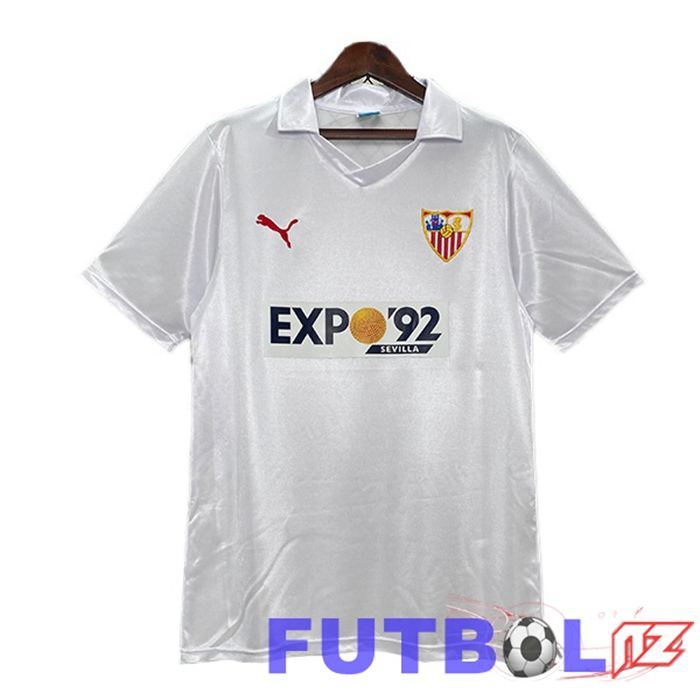 Camisetas De Futbol Sevilla FC Retro Primera Blanco 1987-1990