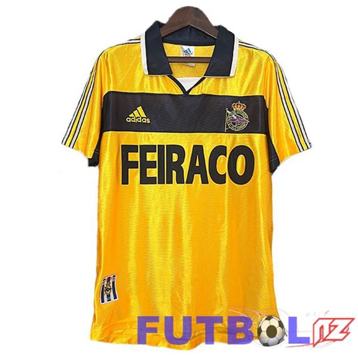 Camisetas De Futbol Deportivo La Coruna Retro Tercera Amarillo 1999-2000