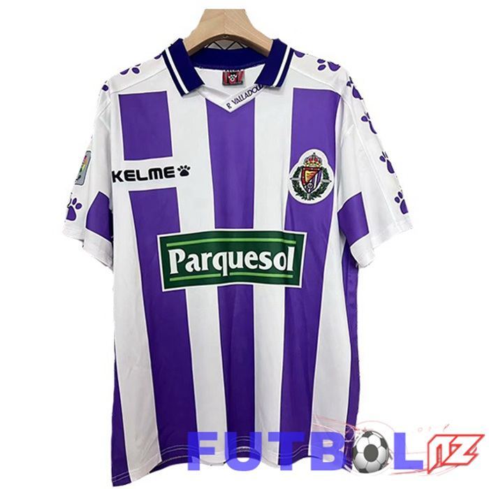 Camisetas De Futbol Real Valladolid Retro Primera Blanco Púrpura 1995-1996