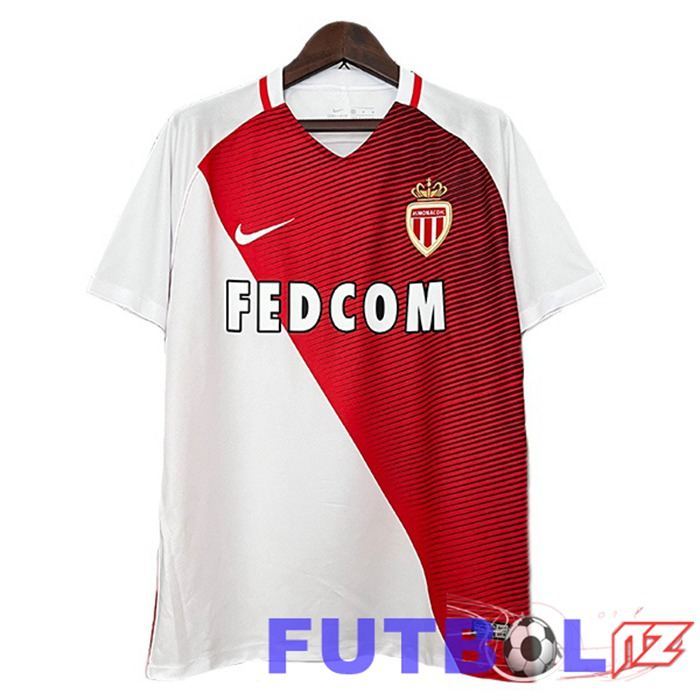 Camisetas De Futbol AS Monaco Retro Primera Blanco Rojo 2016-2017