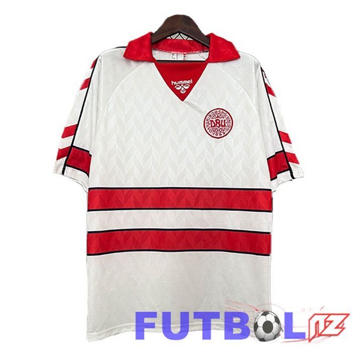 Camisetas De Futbol Dinamarca Retro Segunda Blanco 1988